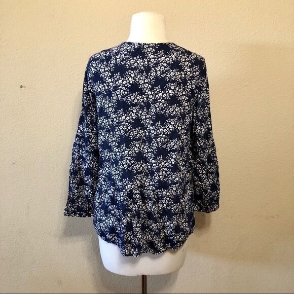 Caslon Split Neck Print Blouse Sz MP & Medium - Picture 4 of 13